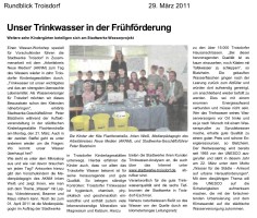 2011.03.29 - Rundblick Troisdorf - Unser Trinkwasser in der Frühförderung - Wasser - Troisdorf - Stadtwerke Troisdorf