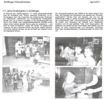 2011.04.00 - Knittlinger Ortsnachrichten - 111 Jahre Kindergarten in Knittlingen - GesErn - Knittlingen - RSW