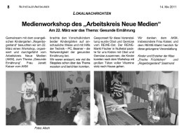 2011.05.14 - Nuthetaler-Amtskurier - Medienworkshop des AKNM - GesErn - Nuthetal-Saarmund - RO