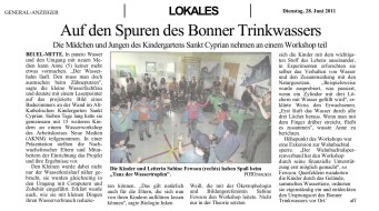 2011.06.28 - General-Anzeiger - Auf den Spuren des Bonner Trinkwassers - WW - Bonn-Beuel - WTV