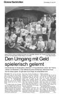 2011.06.30 - Dürener Nachrichten - Den Umgang mit Geld spielerisch gelernt - ZaGuG - Nörvenich - RB Frechen-Hürth