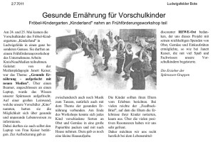 2011.07.02 - Ludwigsfelder Bote - Gesunde Ernährung für Vorschulkinder - GesErn - Ludwigsfelde - RO