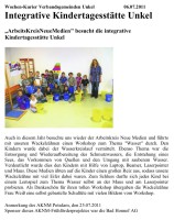 2011.07.06 - Wochen-Kurier Unkel - AKNM besucht die integrative Kita Unkel - Wasser - Unkel - BHAG