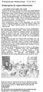 2011.07.07 - Phillippsburger Stadtanzeiger - Kindergarten St. Agnes - GesErn - Rheinsheim - RSW