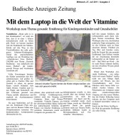 2011.07.27 - Badische Anzeigen-Zeitung - Mit dem Laptop in die Welt der Vitamine - GesErn - Neulußheim - RSW