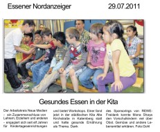 2011.07.29 - Essener Nordanzeiger - Gesundes Essen in der Kita - Essen-Katernberg - GesErn - PKDo Freidank