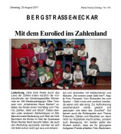 2011.08.23 - Rhein Neckar Zeitung - Mit dem Eurolied ins Zahlenland - ZaGuG - Ladenburg - SK-Rhein-Neckar-Nord