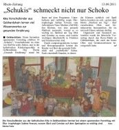 2011.09.13 - Rhein Zeitung - Schukis schmeckt nicht nur Schoko - GesErn - Gebhardshain - PKW Kaufpark