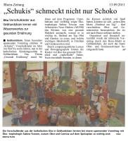 2011.09.13 - Rhein Zeitung - Schukis schmeckt nicht nur Schoko - GesErn - Gebhardshain - PKW Kaufpark
