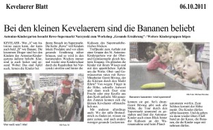 2011.10.06 - Kevelaerer Blatt - Bei den kleinen Kevelaerern sind die Bananen beliebt - GesErn - Kevelaer - PKDo Narzynski