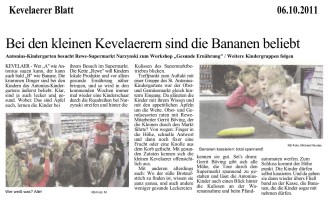 2011.10.06 - Kevelaerer Blatt - Bei den kleinen Kevelaerern sind die Bananen beliebt - GesErn - Kevelaer - PKDo Narzynski