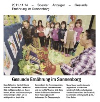 2011.11.14 - Soester Anzeiger - Gesunde Ernährung im Sonnenborg - GesErn - Soest - PKDo Nüsken