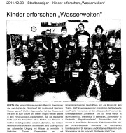 2011.12.03 - Kölner Stadtanzeiger - Kinder erforschen Wasserwelten - WW - Hürth - Stadtwerke Hürth