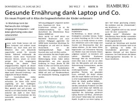 2012.01.19 - Die Welt - Gesunde Ernährung dank Laptop und Co - GesErn - Hamburg - RN