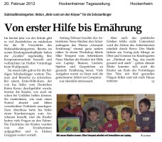 2012.02.20 - Hockenheimer Tageszeitung - Von erster Hilfe bis Ernährung - GesErn - Hockenheim - RSW