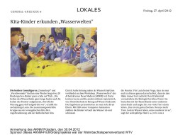 2012.04.27 - General-Anzeiger - Kita-Kinder erkunden Wasserwelten - WW - Bonn-Röttgen - WTV
