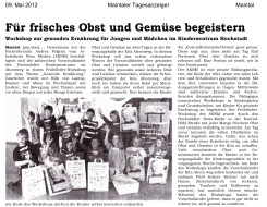2012.05.09 - Maintaler Tagesanzeiger - Für frisches Obst und Gemüse begeistern - GesErn - Maintal - RM