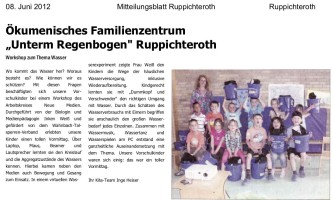 2012.06.08 - Mitteilungsblatt Ruppichteroth - Ökumenisches Familienzentrum Unterm Regenbogen - Wasser - Ruppichteroth - WTV