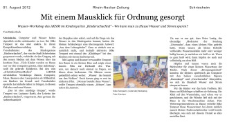 2012.08.01 - Rhein-Neckar Zeitung - Mit einem Mausklick für Ordnung gesorgt - Wasser - Schriesheim - Stadt Schriesheim
