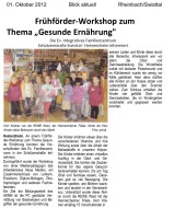 2012.10.01 - Blick aktuell - Frühförder-Workshop zum Thema Gesunde Ernährung - GesErn - Swisttal-Heimerzheim - RW