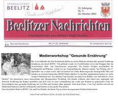 2012.10.24 - Beelitzer Nachrichten - Medienworkshop Gesunde Ernährung - GesErn - Beelitz - RO