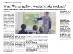 2012.12.11 - Kölner Stadt-Anzeiger - Wenn Wasser gefriert werden Kinder stocksteif - Wasser - Köln - RheinEnergie