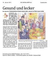2013.01.10 - Die Rheinlandpfalz - Gesund und lecker - GesErn - Dudenhofen - RPKSW Bleh