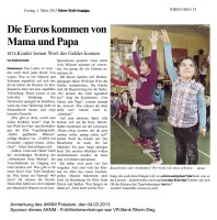 2013.03.01 - Kölner Stadt-Anzeiger - Die Euros kommen von Mama und Papa - ZaGuG - Niederkassel - VR-Bank Rhein-Sieg