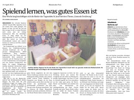 2013.04.19 - Rheinische Post - Spielend lernen was gutes Essen ist - GesErn - Heiligenhaus - RPKDo Wacket