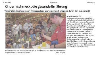2013.04.24 - Stadtanzeiger - Kindern schmeckt die gesunde Ernährung - GesErn - Heiligenhaus - RPKDo Wacket