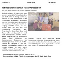 2013.04.26 - Mitteilungsblatt - Zahlen Geld und Glück Umgang damit ein Kunststück - ZaGuG - Neunkirchen-Seelscheid - VR-Bank Rhein-Sieg