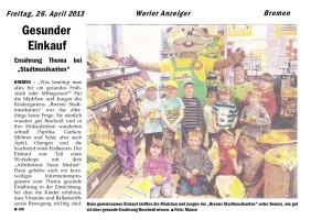 2013.04.26 - Werler Anzeiger - Gesunder Einkauf - GesErn - Bremen - RPKDo Kaufpark Bremen-Ense