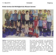 2013.05.11 - Extrablatt - Kinder lernten die Wichtigkeit des Wassers kennen - Wasser - Siegburg - WTV & RHENAG