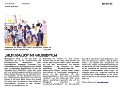 2013.06.01 - Blickpunkt - Geld und Glück im Familienzentrum - ZaGuG - Medinghoven - VoBa Bonn