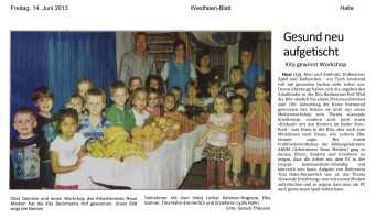 2013.06.14 - Westfalen-Blatt - Gesund neu aufgetischt - GesErn - Halle - RDo