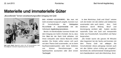2013.06.22 - Rundschau - Materielle und immaterielle Güter - ZaGuG - Bad Honnef-Aegidienberg - VoBa Bonn
