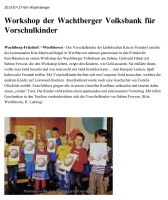 2013.07.27 - Wir Wachtberger - Workshop der Wachtberger Volksbank für Vorschulkinder - ZaGuG - Wachtberg-Fritzdorf-Werthhoven - VoBa Wachtberg
