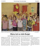 2013.08.31 - Oranienburger Generalanzeiger - Manu isst zu viel Burger - GesErn - Bergfelde - RO