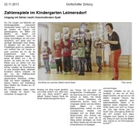 2013.11.22 - Grafschafter Zeitung - Zahlenspiele im Kindergarten Leimersdorf - ZaGuG - Leimersdorf - RB Grafschaft-Wachtberg