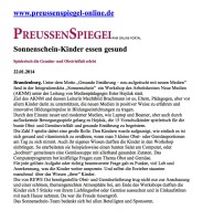 2014.01.22 - www.preussenspiegel-online.de - Sonnenschein Kinder essen gesund - GesErn - Brandenburg - RO