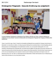 2014.01.28 - Stadtanzeiger-Gernsbach - Kindergarten Fliegenpilz Gesunde Ernährung neu aufgetischt - GesErn - Gernsbach - RSW