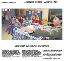 2014.02.11 - Lüdenscheider-Nachrichten - Spielerisch zu gesunder Ernährung - GesErn - Lüdenscheid - RDo