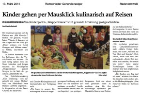 2014.03.13 - Remscheider-Generalanzeiger - Kinder gehen per Mausklick kulinarisch auf Reisen - GesErn - Radevormwald - RW