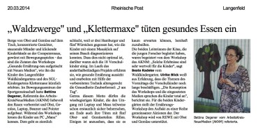 2014.03.20 - Rheinische-Post - Waldzwerge und Klettermaxe tüten gesundes Essen ein - GesErn - Langenfeld - RW
