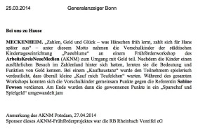 2014.03.25 - Generalanzeiger-Bonn - Bei uns zu Hause - ZaGuG - Meckenheim - RB Rheinbach-Voreifel