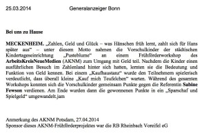 2014.03.25 - Generalanzeiger-Bonn - Bei uns zu Hause - ZaGuG - Meckenheim - RB Rheinbach-Voreifel