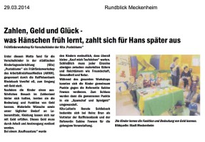 2014.03.29 - Rundblick-Meckenheim - Was Hänschen früh lernt zahlt sich für Hans später aus - ZaGuG - Meckenheim - RB Rheinbach-Voreifel