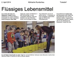 2014.04.02 - Kölnische-Rundschau - Flüssiges Lebensmittel - Wasser - Troisdorf - Stadtw Troisdorf