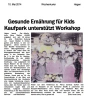 2014.05.10 - Wochenkurier - Gesunde Ernährung für Kids - Kaufpark unterstützt Workshop - GesErn - Hagen - Kaufpark-Hagen