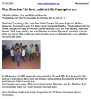 2014.05.27 - www.niederkassel.de - Was Hänschen früh lernt zahlt sich für Hans später aus - ZaGuG - Niederkassel - VR-Bank Rhein-Sieg